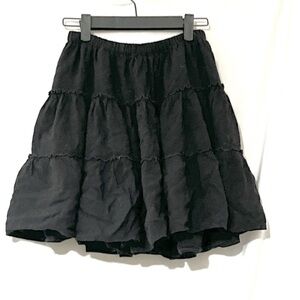 Fairycore, bohemian Women's Black Tiered Mini Skirt with Elastic Waist